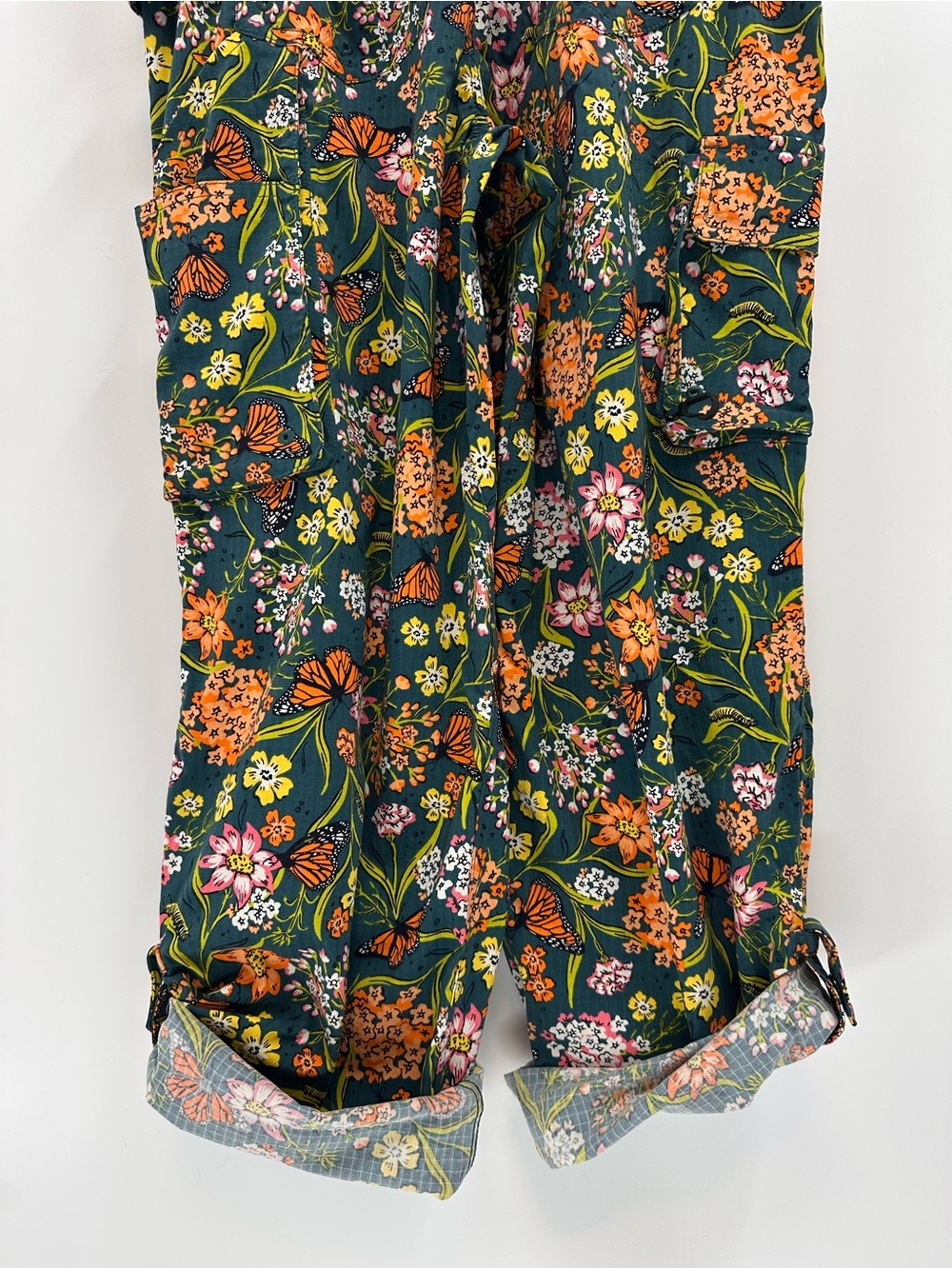 Women's Heirloom Gardening Bib Overalls Monarchs Milkweed XS - Picture 7 of 11